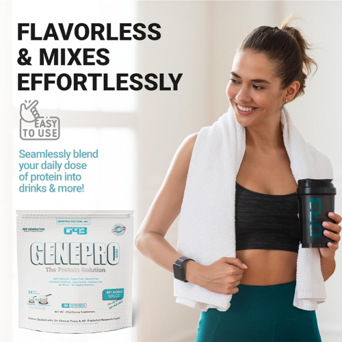 Genepro Unflavored Protein Powder – 3rd Generation, 128 Servings Genepro’s