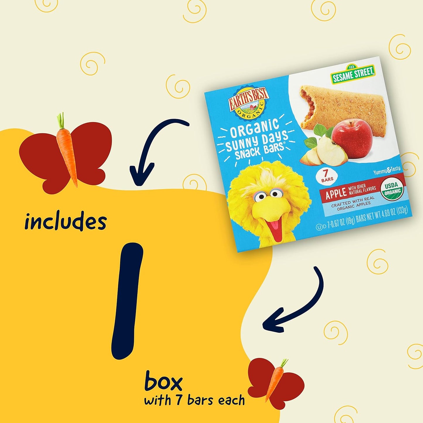 Earth’s Best Organic Apple Snack Bars , Wholesome Toddler Treats.