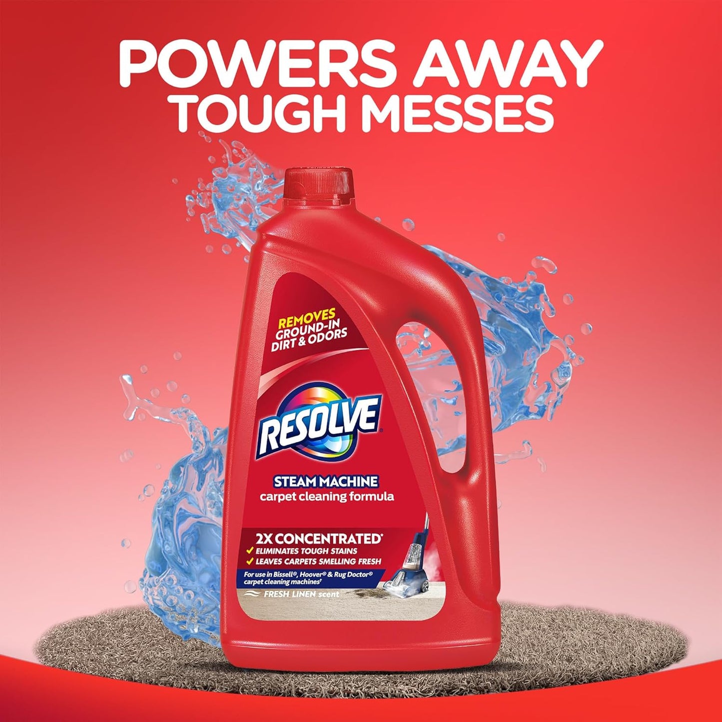 Resolve 2X Concentrated Carpet Cleaner.