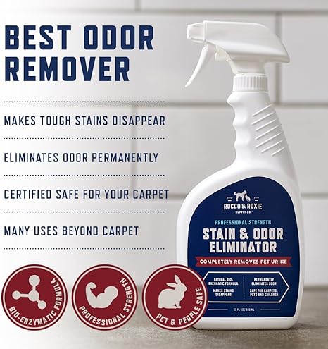 Rocco & Roxie Enzyme Cleaner – 32oz Pet Stain & Odor Eliminator Spray