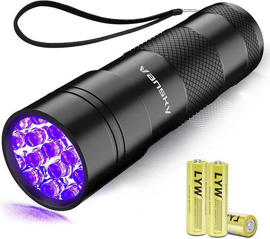 Vansky UV Blacklight Flashlight – 12 LED Pet Urine & Stain Detector