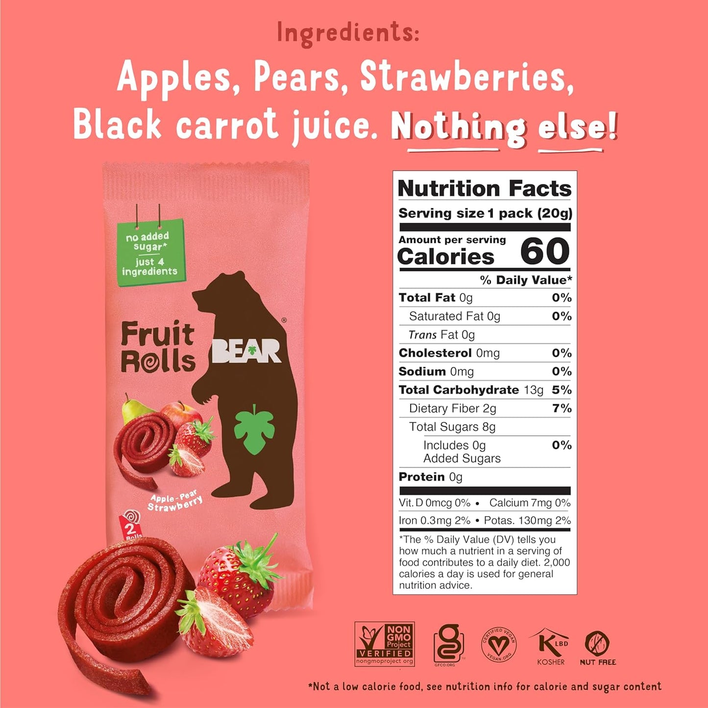 Bear Yoyo Strawberry Fruit Rolls.