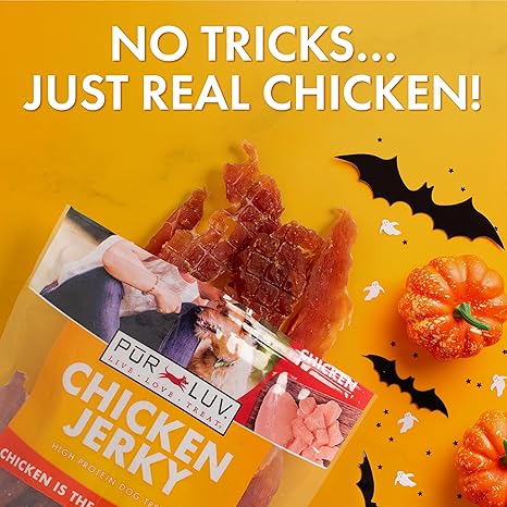 Pur Luv Chicken Jerky Treats β 16oz, 100% Real Chicken, High Protein