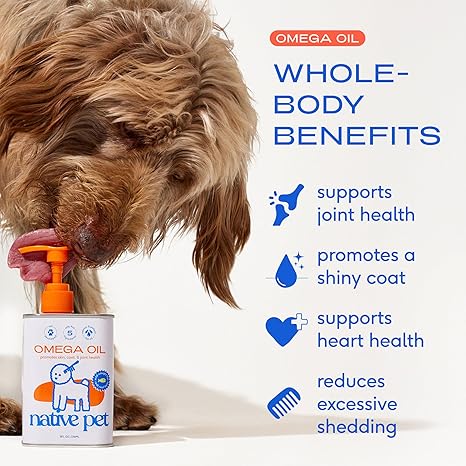 Native Pet Omega 3 Fish Oil – 16oz, Skin & Joint Support for Dogs & Cats