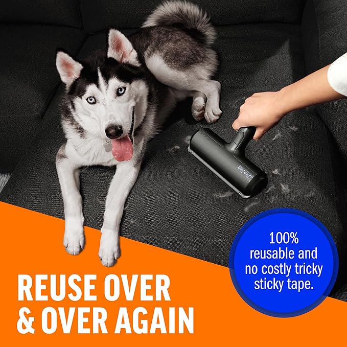 ChomChom Pet Hair Remover β Reusable Roller for Furniture & Clothing (Black)