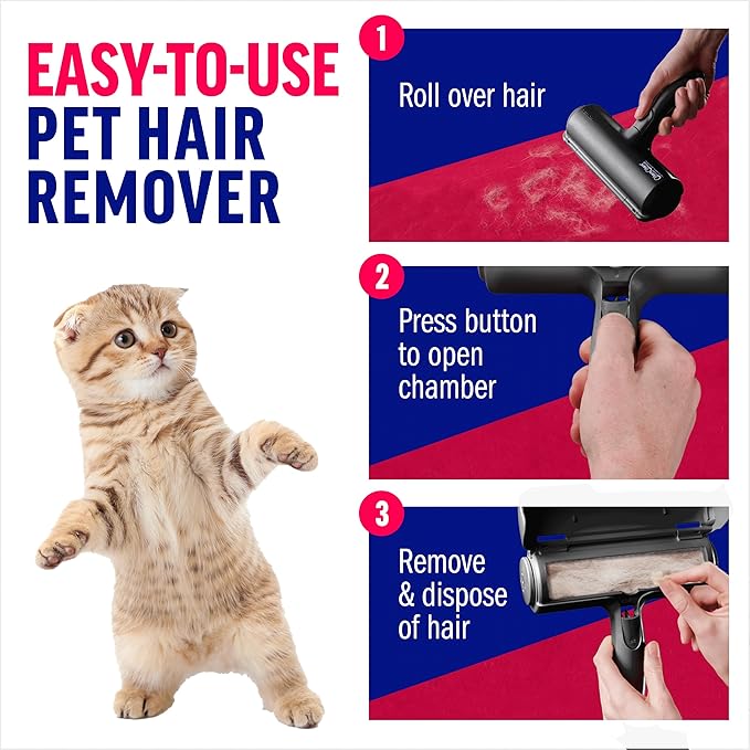 ChomChom Pet Hair Remover β Reusable Roller for Furniture & Clothing (Black)
