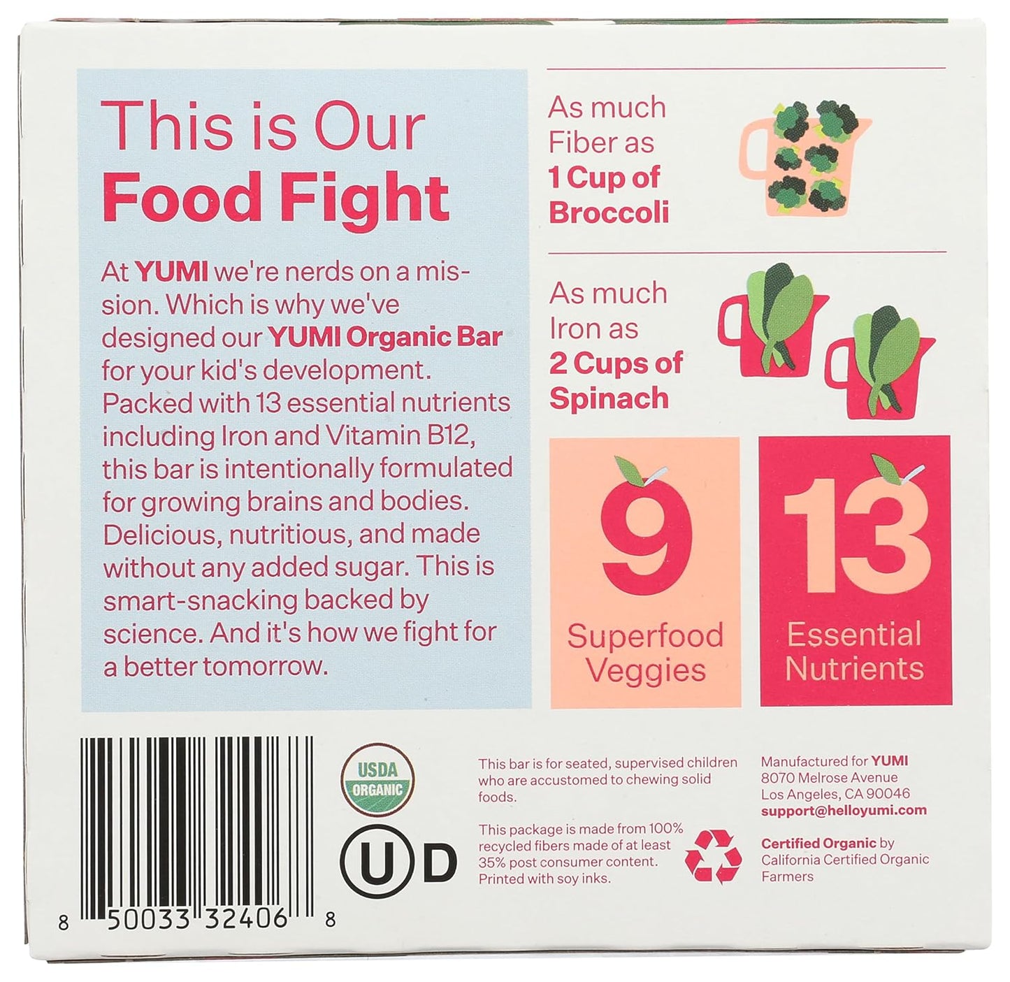 Yumi Strawberry & Rhubarb Organic Bar ,  Naturally Nourishing & Delicious.
