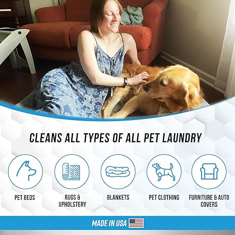 Pet Laundry Detergent – Enzyme Powder, Odor & Stain Remover, 64 Loads