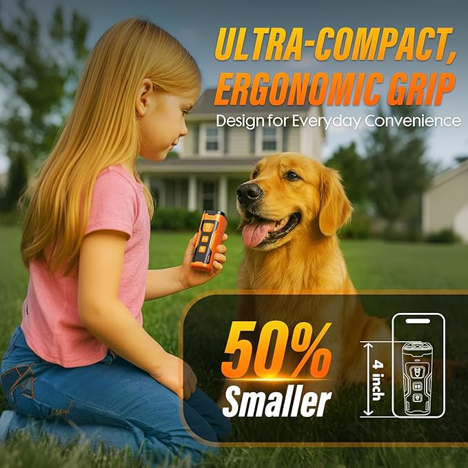 Ultrasonic Bark Control Device – 6 Modes, 23ft Range, Rechargeable & Safe
