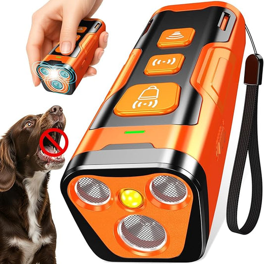 Ultrasonic Bark Control Device – 6 Modes, 23ft Range, Rechargeable & Safe