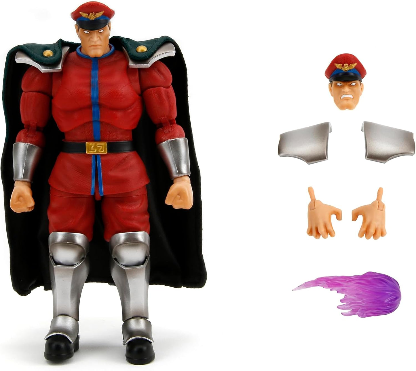 Jada Toys – Street Fighter II M. Bison Action Figure – 1:12 Scale, 6" Tall
