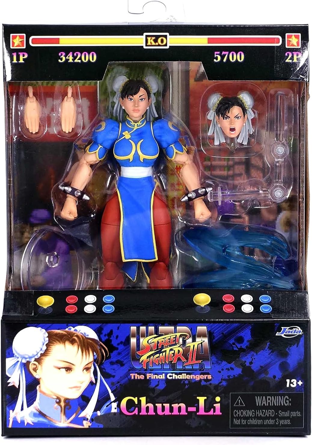 Street Fighter II 6" Chun Li Action Figure – 1:12 Scale, Toys for Kids and Adults