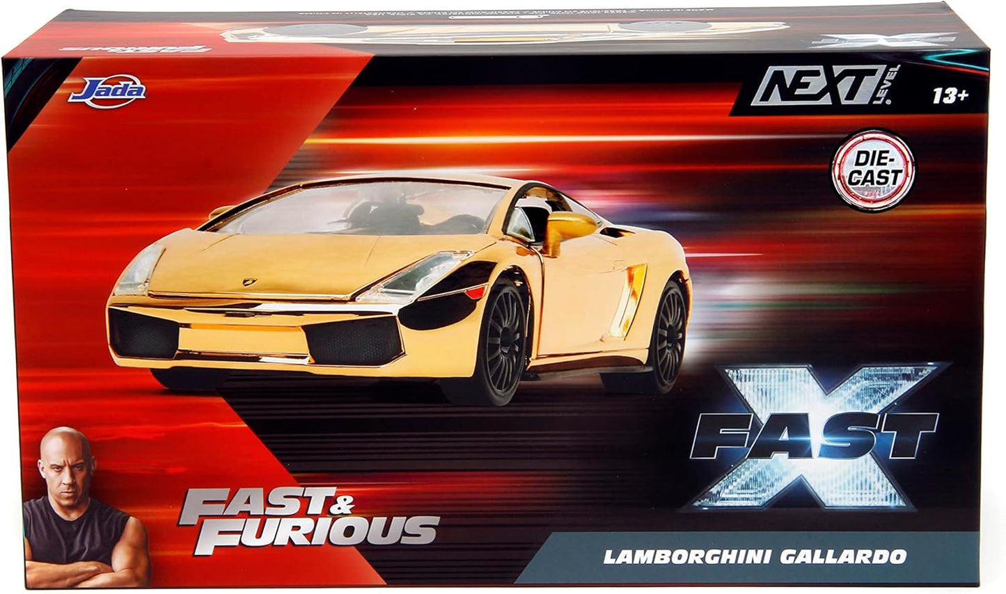 Fast & Furious 1:24 Lamborghini Gallardo Gold Chrome Die-Cast Car