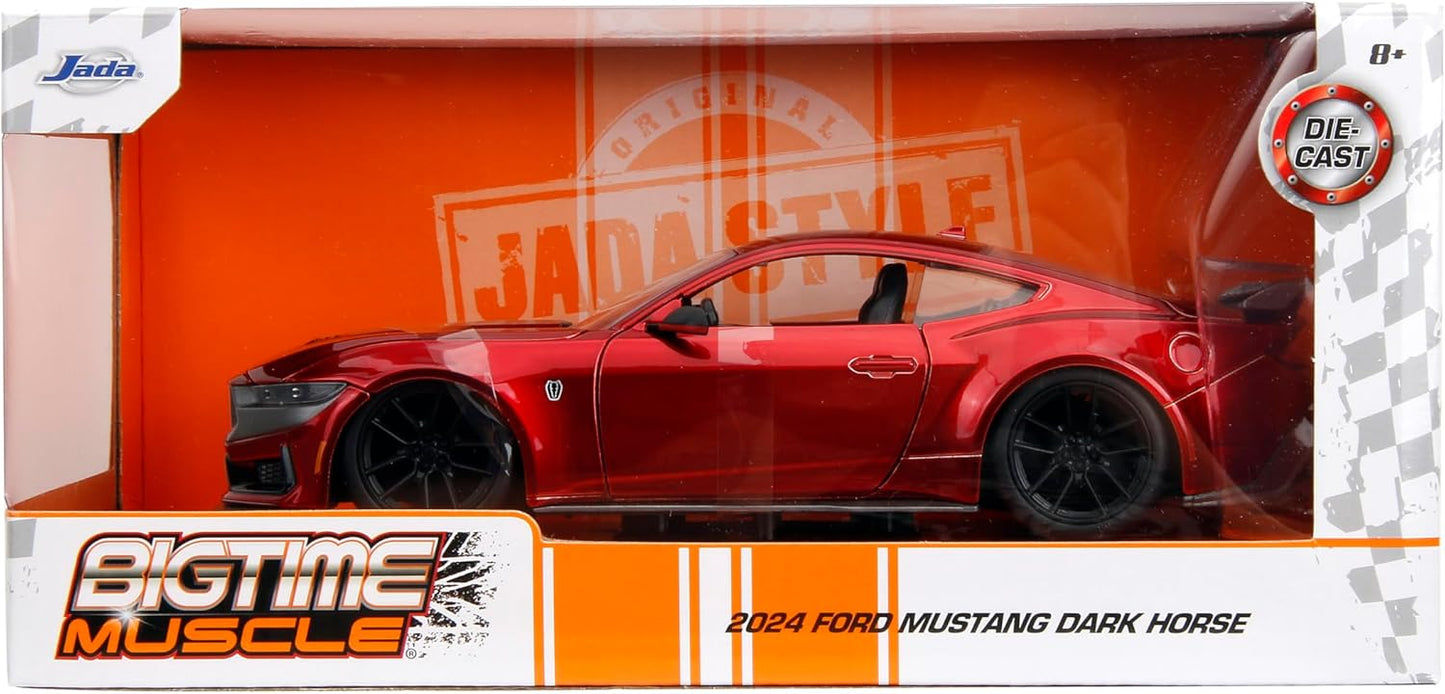 Big Time Muscle 1:24 2024 Ford Mustang GT Dark Horse Die-Cast Car – Candy Red