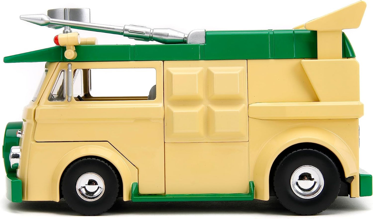 Teenage Mutant Ninja Turtles 1:24 Party Wagon Die-Cast Car & 2.75" Donatello Figure – Collectible Toy for Kids & Adults