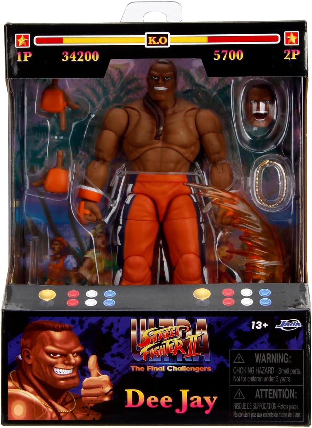 Jada Toys – Street Fighter II Dee Jay Action Figure Wave 3 – 1:12 Scale, 6" Tall