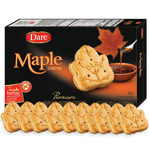 Dare Maple Leaf Crème Cookies Classic Canadian, 10.6 oz