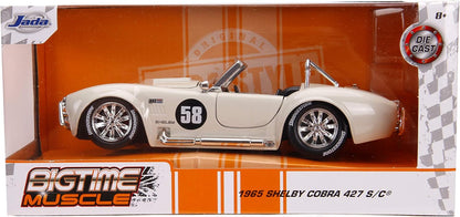 Jada Toys Bigtime Muscle 1:24 1965 Shelby Cobra 427 S/C Die-Cast Car – White