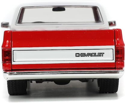 Just Trucks 1:24 1985 Chevy C10 Die-Cast Truck w/Tire Rack – Red/White