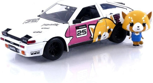 Jada Toys Sanrio 1:24 1986 Toyota Trueno Die-Cast Car & Aggretsuko Figure