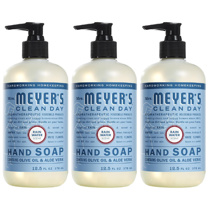 Mrs. Meyer’s Clean Day Hand Soap – Rain Water Scent | Pack of 3 (12.5 fl oz Each) |