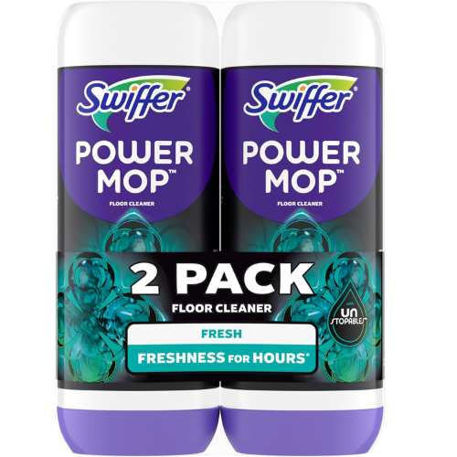 Swiffer Power Mop Floor Cleaning Solution – Unstopables Fresh Scent , 25.3 fl oz , 2-Pack Refills
