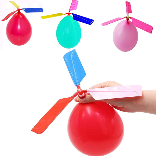 Kids Balloon Helicopter Toy (12 Pack) Fun Flying Party Favors and Outdoor Gift for Boys & Girls Ages 7-10