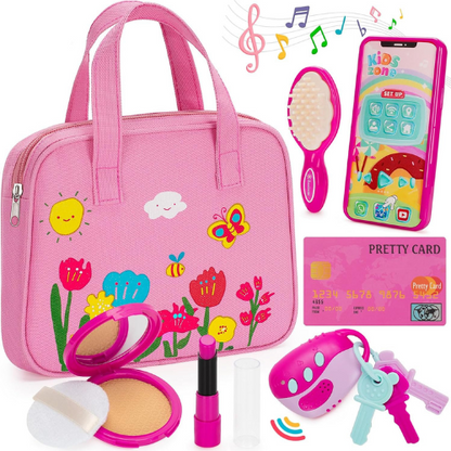 Officygnet Play Purse for Toddler Girls Ages 1-3, Pretend Makeup Kit and Princess Role Play Toys