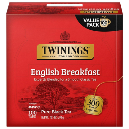 Twinings English Breakfast Tea – 100 Individually Wrapped Bags