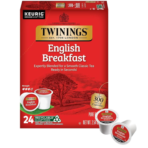 Twinings English Breakfast Tea K-Cup Pods – 24 Ct, Keurig Compatible