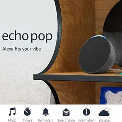 Echo Pop Smart Speaker – Alexa+ (Charcoal, Compact)