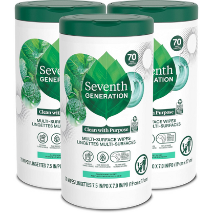 Seventh Generation Multi-Purpose Wipes , Garden Mint Scent , Pack of 3