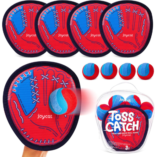 JoyCat Toss & Catch Ball Set – 2 Paddles , 2 Balls Outdoor Game for Kids Ages 3+