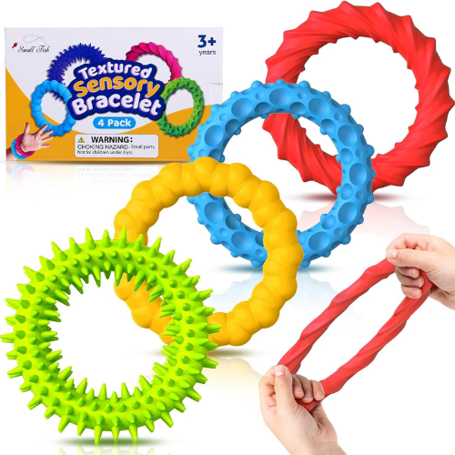 4-Pack Stretchy Sensory Fidget Bracelets for Kids and Adults