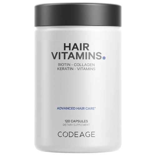 Codeage Hair Vitamins – Biotin 10,000mcg, Keratin & Collagen, 120 Capsules