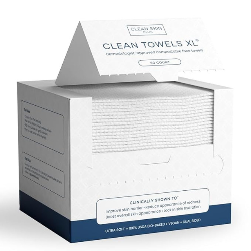 Clean Skin Club Clean Towels XL® – 50 Ct | Biobased Disposable Face Towels |