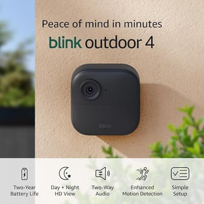 Blink Outdoor 4 Security Camera System – 2 Cameras, HD, 2-Year Battery