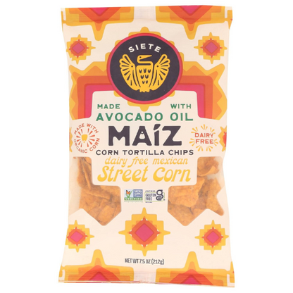 SIETE FAMILY FOODS Mexican Street Corn Maiz Tortilla Chips 7.5 OZ