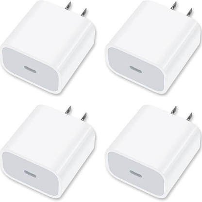 USB-C Wall Charger – 20W Fast Charging (4-Pack)