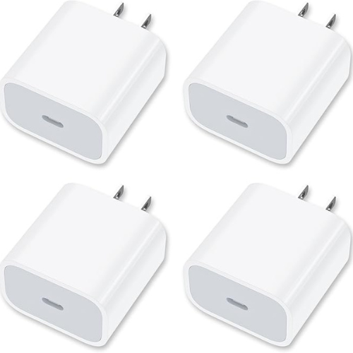 USB-C Wall Charger – 20W Fast Charging (4-Pack)