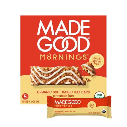 MadeGood Morning Cinnamon Bun Bars Organic , (5ct , 5.3oz)