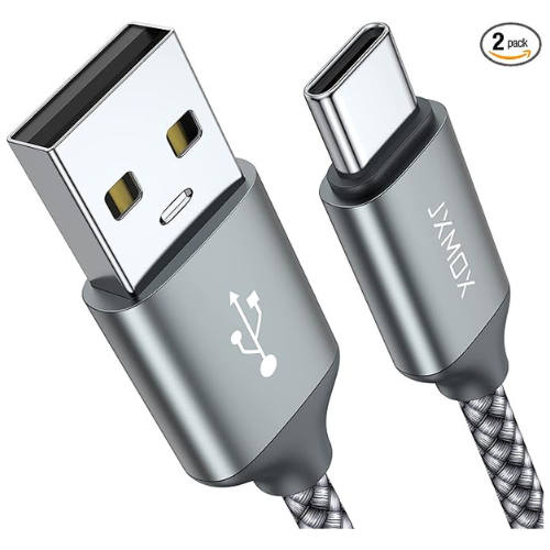 USB A to USB-C Fast Charging Cable – 2-Pack (3.3ft, Braided)