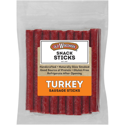 Old Wisconsin Naturally Smoked Turkey Sausage Snack Sticks ,