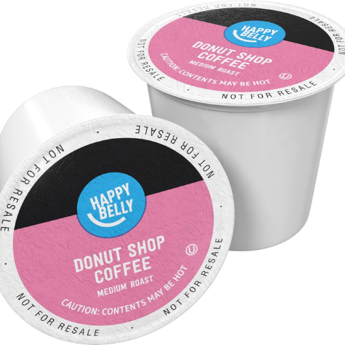 Happy Belly Coffee Pods – Medium Roast, Donut Style, 100 Count