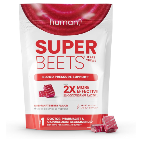 humanN SuperBeets Chews – Blood Pressure & Circulation Support, Non-GMO, 60ct
