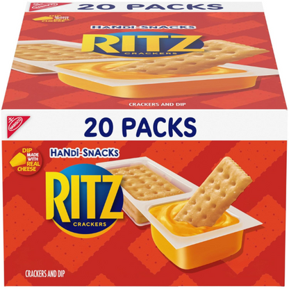 Handi Snacks RITZ Crackers 'N Cheesy Dip  School Snacks , 20 Snack Packs