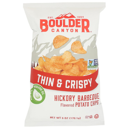 BOULDER CANYON Thin & Crispy Hickory BBQ Potato Chips 6 OZ