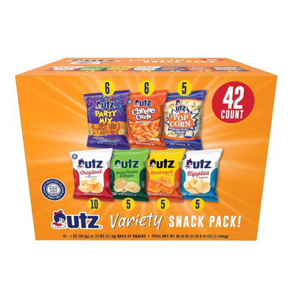 Utz Snack Variety Pack 42 Individual Snack Packs with Chips