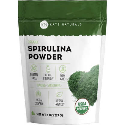 Kate Naturals Organic Spirulina Powder – 8 oz USDA Certified