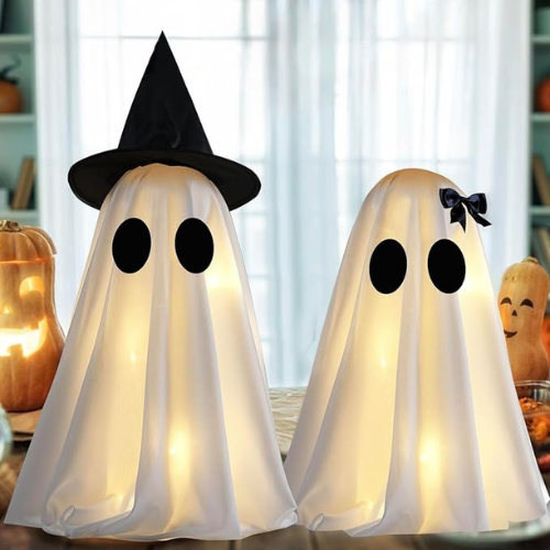 Light-Up Halloween Ghost Decorations – Set of 2